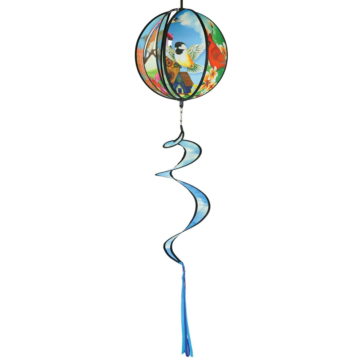In the Breeze 11-inch Bird Hanging Ball Spinner, Wind Spinner, 2487